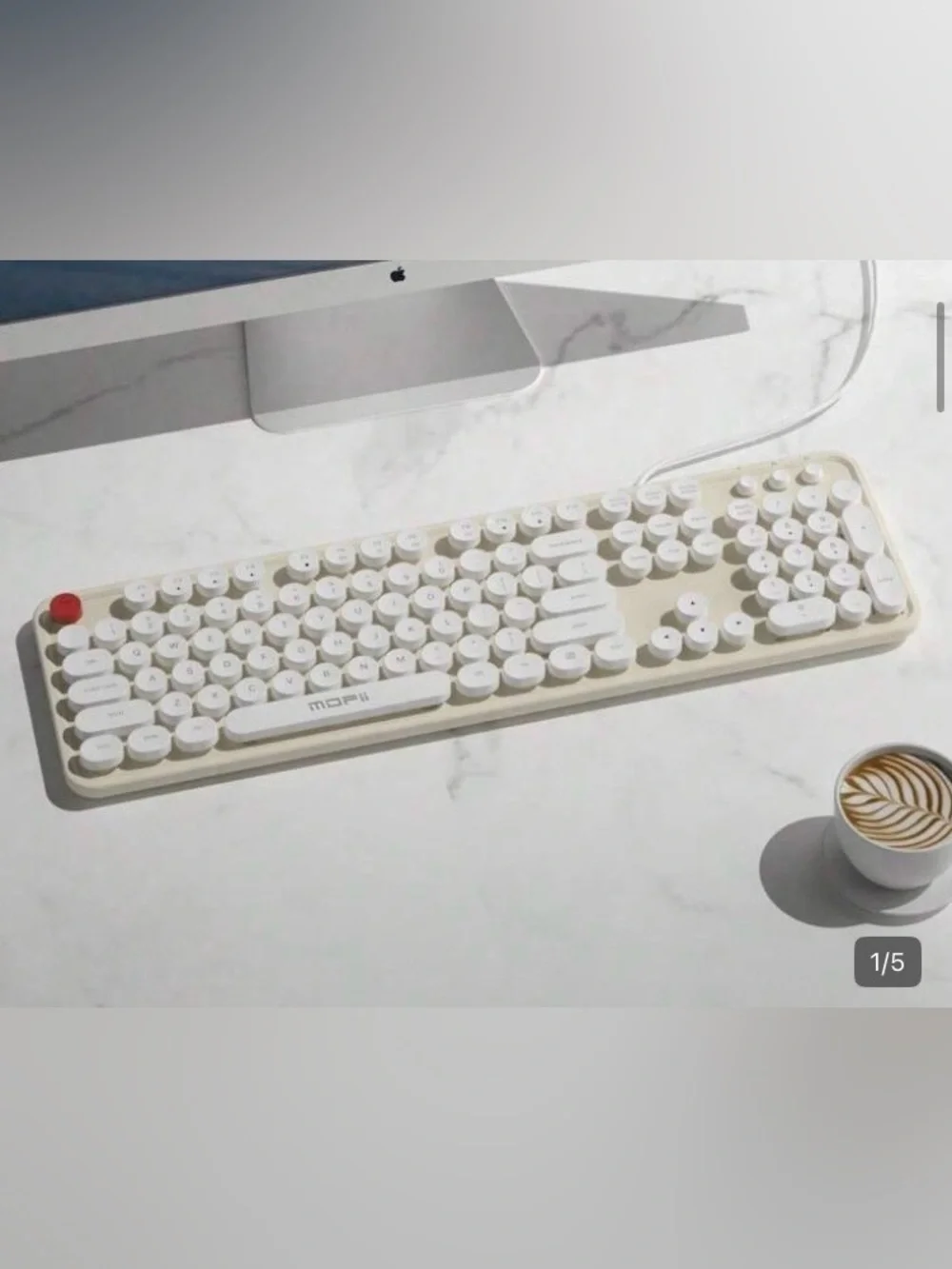 MOFII Sweet Wired Keyboard Retro Typewriter Style USB Full Size Keyboard